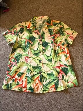 Vintage Hawaiian Reserve Collection womens  Medium Tropical Print Cotton Shirt